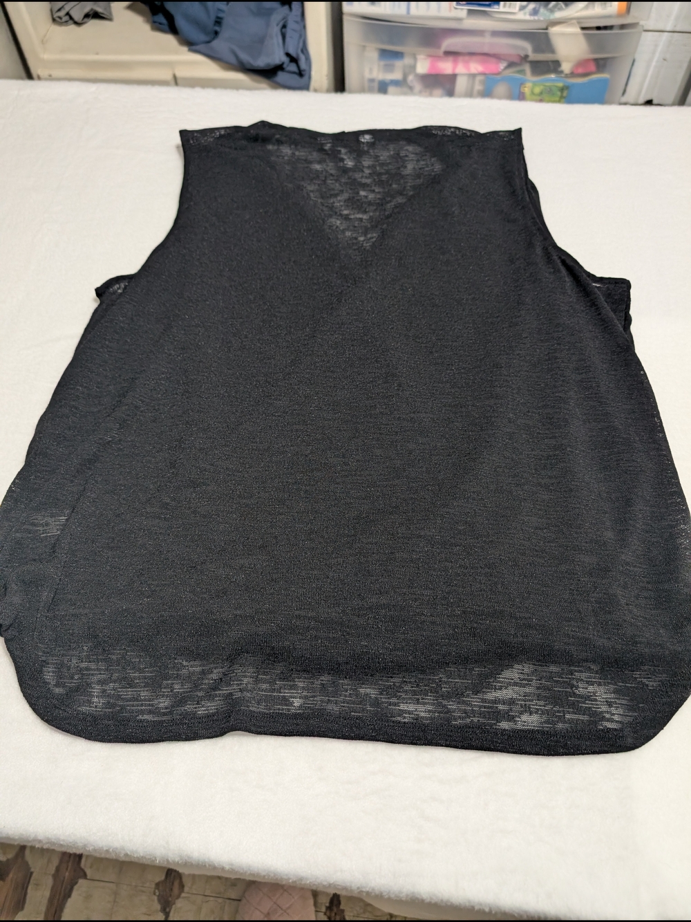 Liz Claiborne Black Sleeveless V-Back Tank Lightweight Size Xl